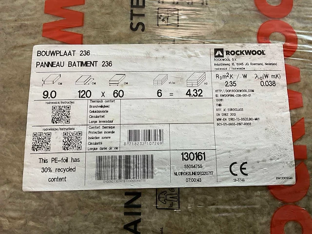 Rockwool - bouwplaat 236 - 120x60x9 cm per pak á 6 platen (10x) - afbeelding 5 van  7