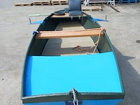 Roeiboot/visboot met trailer en 2 buitenboord motoren, blauw - afbeelding 2 van  43