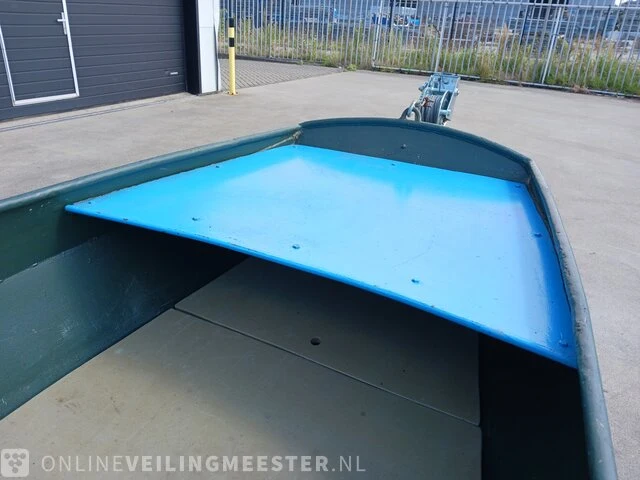 Roeiboot/visboot met trailer en 2 buitenboord motoren, blauw - afbeelding 4 van  43