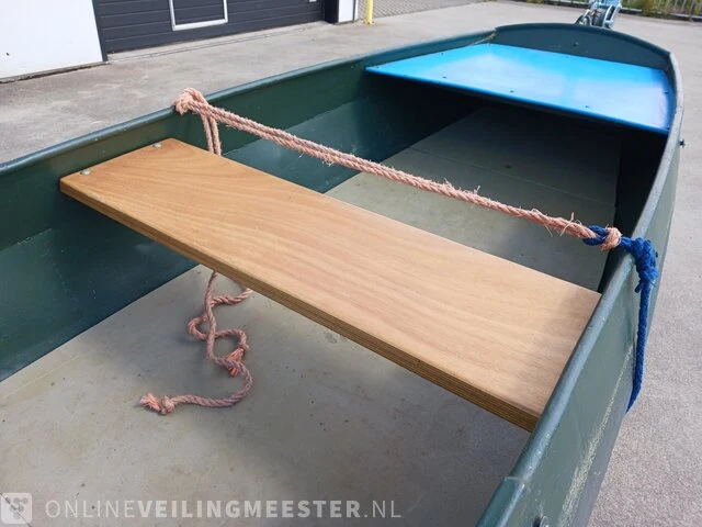 Roeiboot/visboot met trailer en 2 buitenboord motoren, blauw - afbeelding 5 van  43