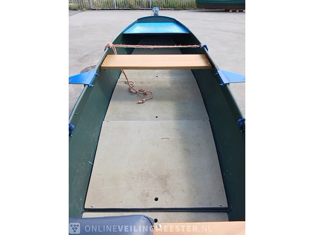 Roeiboot/visboot met trailer en 2 buitenboord motoren, blauw - afbeelding 6 van  43
