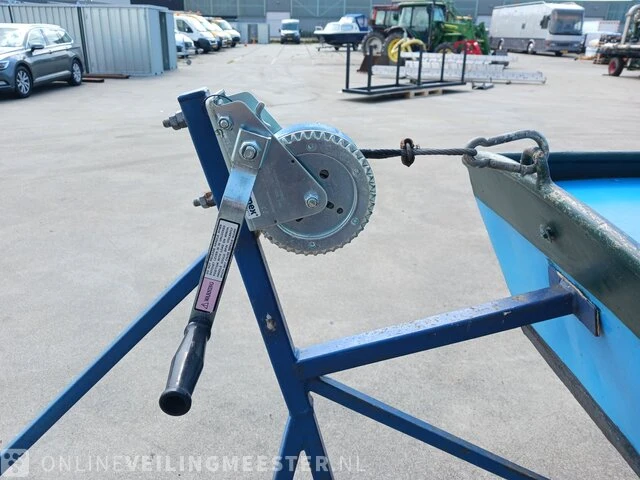 Roeiboot/visboot met trailer en 2 buitenboord motoren, blauw - afbeelding 13 van  43