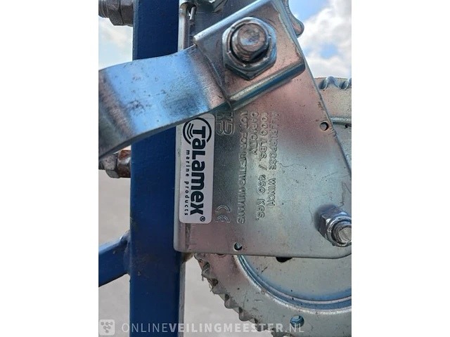 Roeiboot/visboot met trailer en 2 buitenboord motoren, blauw - afbeelding 14 van  43