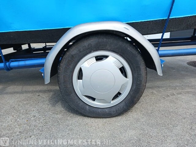 Roeiboot/visboot met trailer en 2 buitenboord motoren, blauw - afbeelding 16 van  43