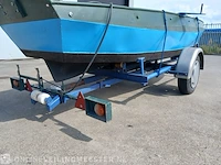 Roeiboot/visboot met trailer en 2 buitenboord motoren, blauw - afbeelding 17 van  43