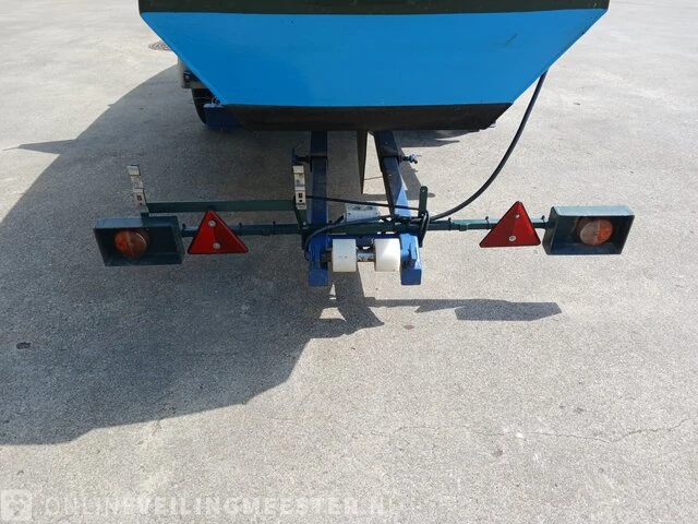 Roeiboot/visboot met trailer en 2 buitenboord motoren, blauw - afbeelding 18 van  43