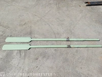 Roeiboot/visboot met trailer en 2 buitenboord motoren, blauw - afbeelding 25 van  43