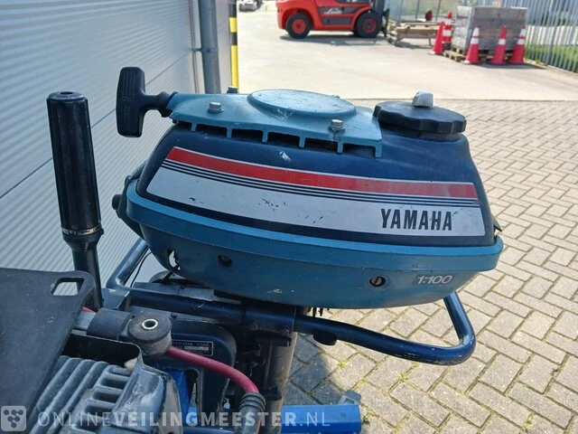 Roeiboot/visboot met trailer en 2 buitenboord motoren, blauw - afbeelding 29 van  43