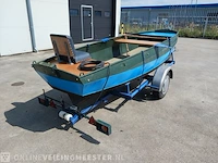 Roeiboot/visboot met trailer en 2 buitenboord motoren, blauw - afbeelding 34 van  43