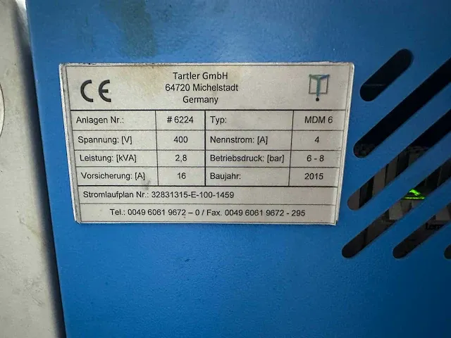 Roerstreek - hoekverlijmingsmachine met tartler mdm 6 doseer- lijminstallatie - 2015 - afbeelding 2 van  16