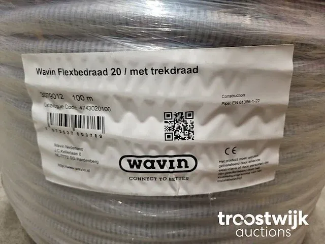 Rol á 100m flexibele installatiebuis met trekdraad - afbeelding 2 van  2