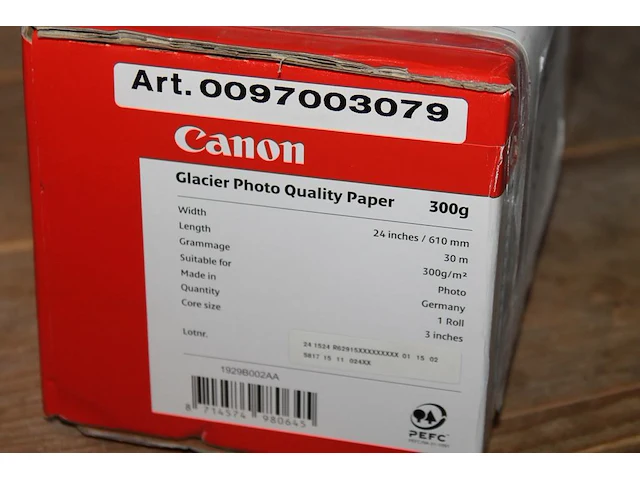 Rol fotopapier canon 610 mm 300g/m2 a 30 m nieuw in doos. - afbeelding 1 van  1