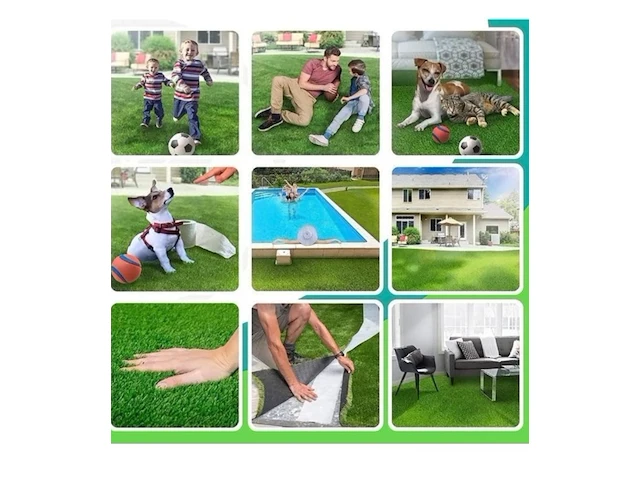 Rol kunstgras indoor outdoor 25x2 meter = 50 m2, groen, 2025 - afbeelding 1 van  2