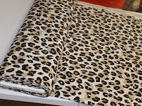 Rol stof 1 rol zwart wit puppy poot 148 breed 220 gr 10 meter - afbeelding 1 van  3