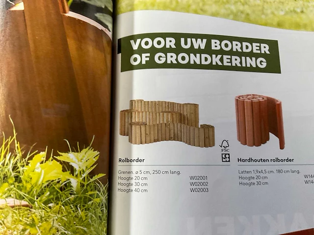 Rolborder geïmpregneerd grenenhout 250x40x5 cm (23x) - afbeelding 6 van  9