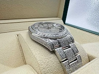 Rolex - datejust 41 | 126300 | full "iced" out with natural diamonds - afbeelding 11 van  13