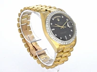 Rolex - gouden rolex oyster perpetual day date polshorloge met natuurlijke diamanten - afbeelding 4 van  9