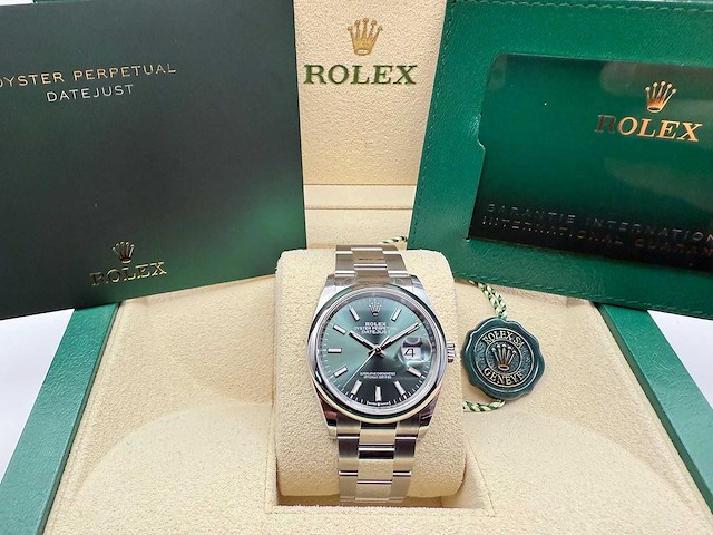 Rolex datejust 36 126200 | mint green | 09-2025 | new - afbeelding 3 van  12