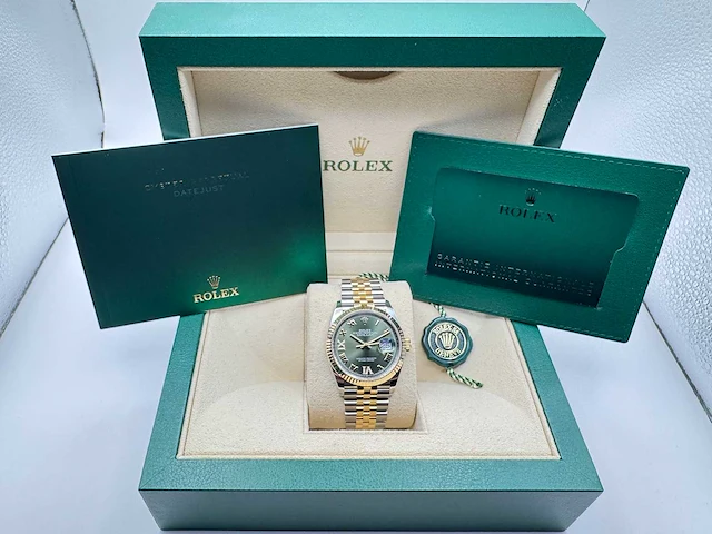 Rolex datejust 36 126233 | olive diamond dial | 10-2025 | new - afbeelding 2 van  10