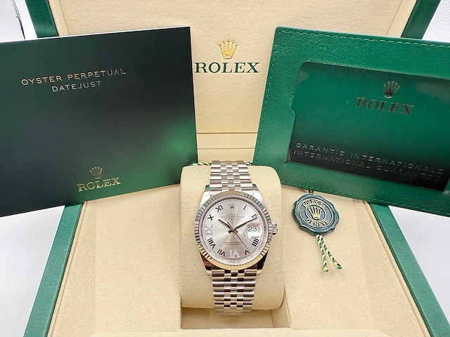 Rolex datejust 36 126234 | silver dial with diamonds | 09-2025 | new - afbeelding 4 van  12
