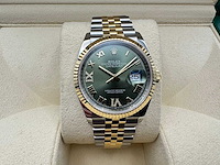 Rolex datejust 36 | olive with diamonds on 6&9 | new | 2025 - afbeelding 3 van  10