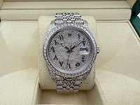 Rolex datejust 41 | 126300 | full "iced" out with natural diamonds - afbeelding 5 van  12