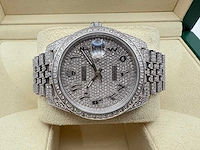 Rolex datejust 41 | 126300 | full "iced" out with natural diamonds - afbeelding 7 van  12
