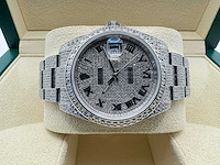 Rolex datejust 41 | 126300 | full "iced" out with natural diamonds - afbeelding 8 van  13