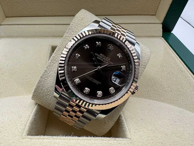 Rolex datejust 41 | 126331 | choco diamonds | 08-2025 | new - afbeelding 6 van  12