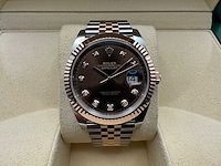Rolex datejust 41 | 126331 | choco diamonds | 10-2025 | new - afbeelding 5 van  12