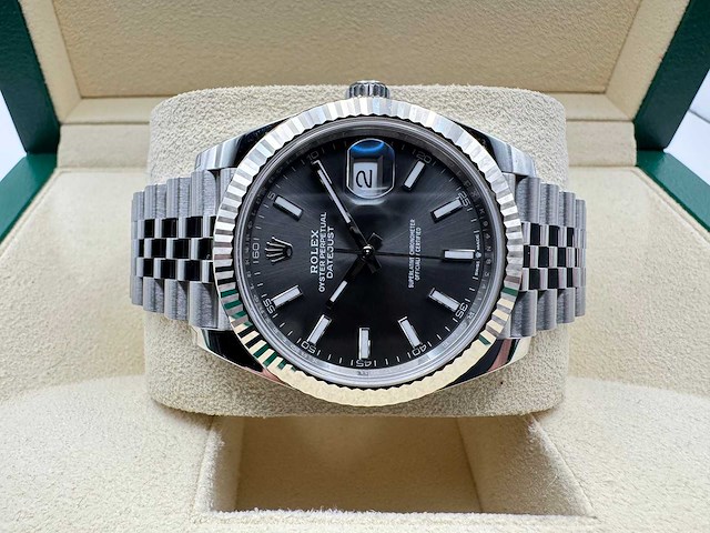 Rolex datejust 41 126334 | jubilee | rhodium | new | 2025 - afbeelding 7 van  12