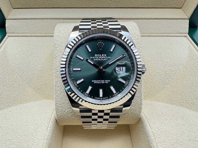 Rolex datejust 41 | mint green | 126334 | 2025 | new - afbeelding 5 van  12