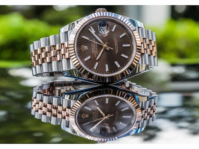 Rolex datejust 41mm chocolate 2024 full set - afbeelding 1 van  8