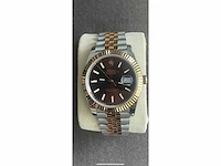 Rolex datejust 41mm chocolate 2024 full set - afbeelding 3 van  7