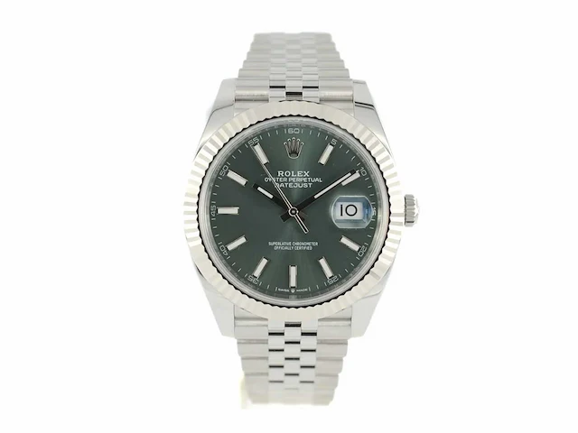 Rolex datejust 41mm mint green 2025 full set - afbeelding 6 van  10