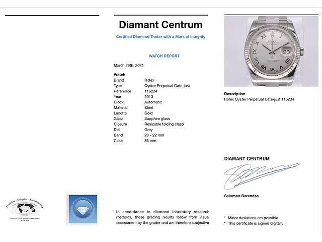 Rolex oyster perpetual datejust horloge - afbeelding 3 van  15