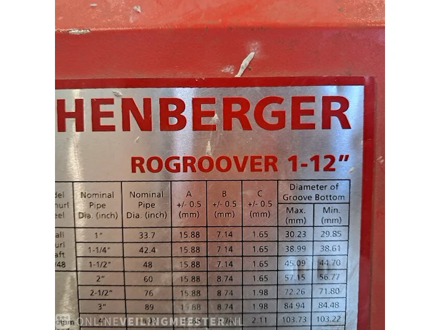 Rolgroefapparaat rothenberger, ro groover 2-12" hydraulic, bouwjaar 2019 - afbeelding 4 van  15
