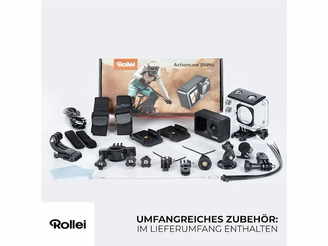 Rollei actioncam d6pro 5k-video, 2,2 ips-touchscreen, waterdichte behuizing tot 30 m, 6-assige beeldstabilisatie - afbeelding 3 van  5