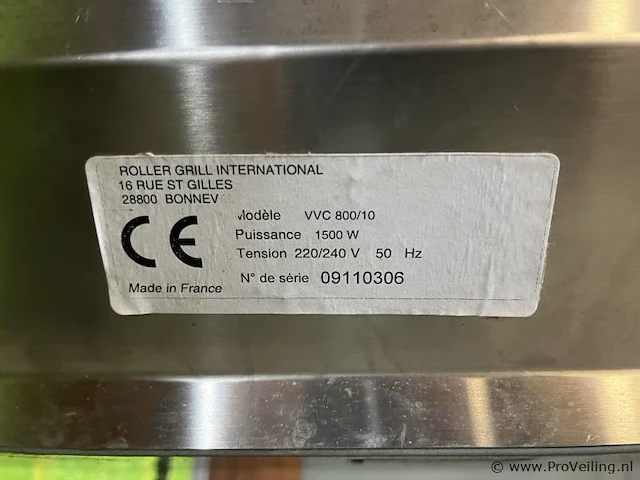 Roller grill international warmhoudvitrine model vvc 800/10 - 80x73x61,5cm - afbeelding 9 van  10