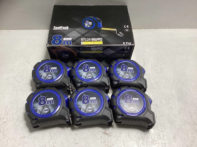 Rolmaat 8 meter professioneel (6x) - afbeelding 1 van  3