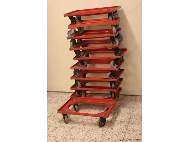 Rolplateaus v.v. zwenkwielen - 43x62x16cm - 10 stuks - afbeelding 1 van  3