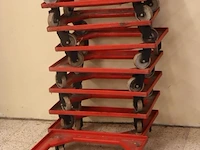 Rolplateaus v.v. zwenkwielen - 43x62x16cm - 10 stuks - afbeelding 1 van  3