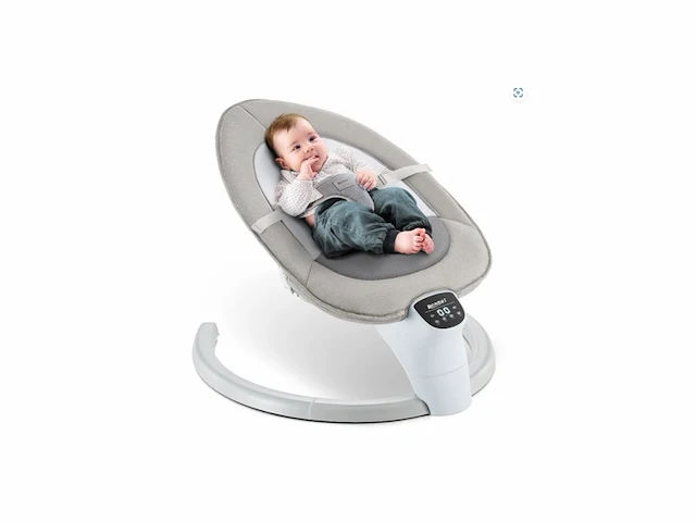 Ronbei comfortschommel voor baby's 8 snelheden, muziek, timerfunctie grijs - afbeelding 1 van  2