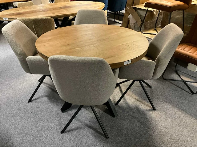 Ronde ø 100 cm eetkamertafel - afbeelding 1 van  9