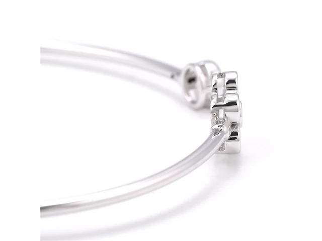 Ronde armband met briljanten en bloem vorm - afbeelding 5 van  7