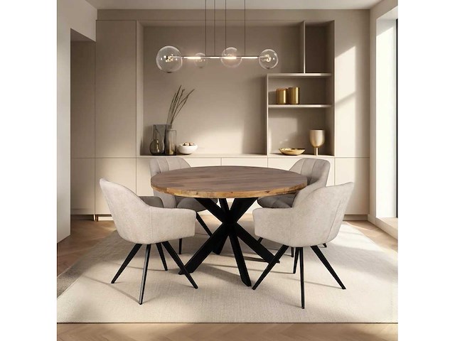 Ronde eettafel mango 130 cm - afbeelding 1 van  3