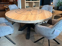 Ronde eiken eetkamertafel - afbeelding 4 van  7