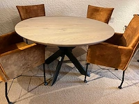 Ronde eiken eetkamertafel - afbeelding 3 van  9
