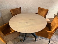 Ronde eiken eetkamertafel - afbeelding 4 van  9