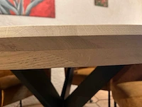 Ronde eiken eetkamertafel - afbeelding 7 van  9